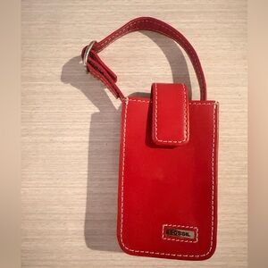Fossil Red Leather Phone Holster